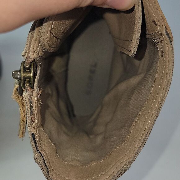 Sorel Major Carly Brown Leather Zip/Lace Up Women's Boots - Picture 14 of 15